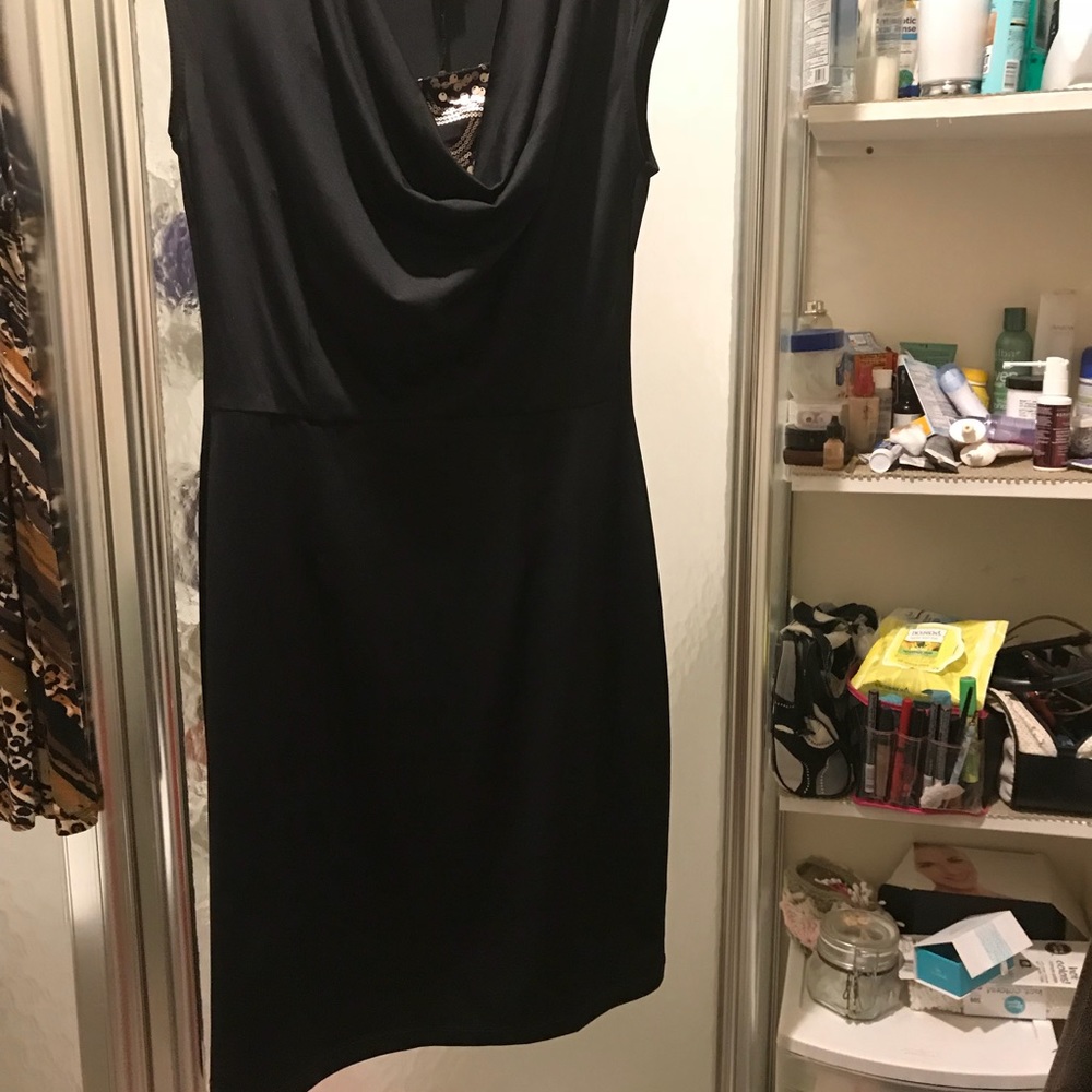 Little black cow neck dress
